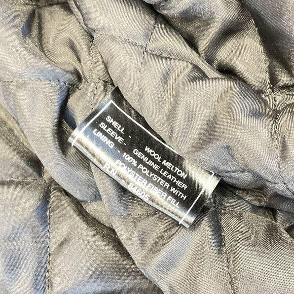 Burks Bay Pac-Man Bomber Jacket Mens Large Orange Black Wool Leather Gamer Coat - Picture 6 of 16